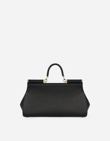 Kabelka Dolce & Gabbana Dolce & Gabbana Sicily Elongated Leather Handbag Čierna | BB7117A100180999, 3