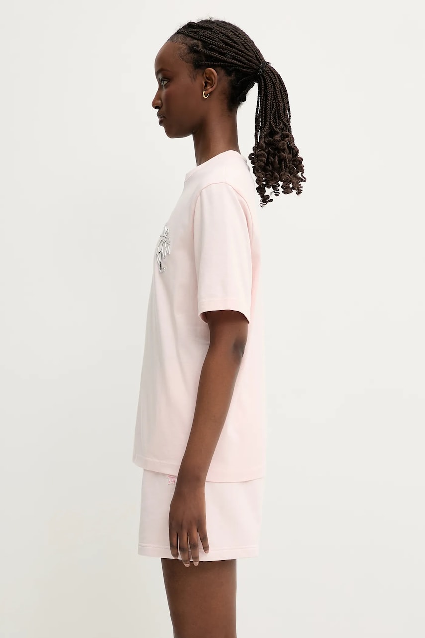 Tričko MAISON KITSUNÉ Maison Kitsuné Metallic Daisy Comfort T-Shirt Ružová | OW00121KJ0119, 1