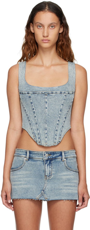 Tielko Miaou Miaou Campbell Denim Corset Top Modrá | 7020SDMVK, 0