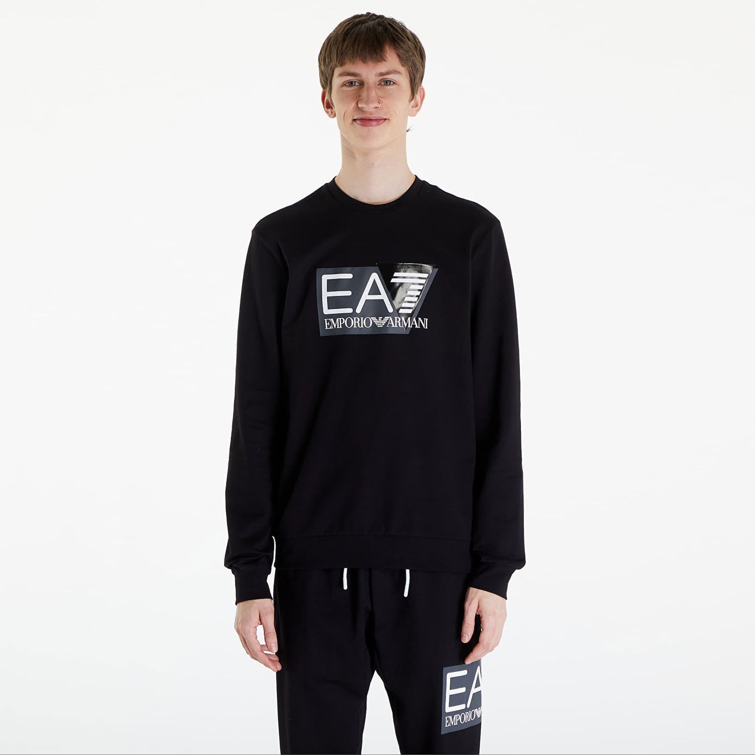 Mikina Emporio Armani Men's hoodie EA7 Felpa Black Čierna | 3DPM60PJ05Z1200, 0