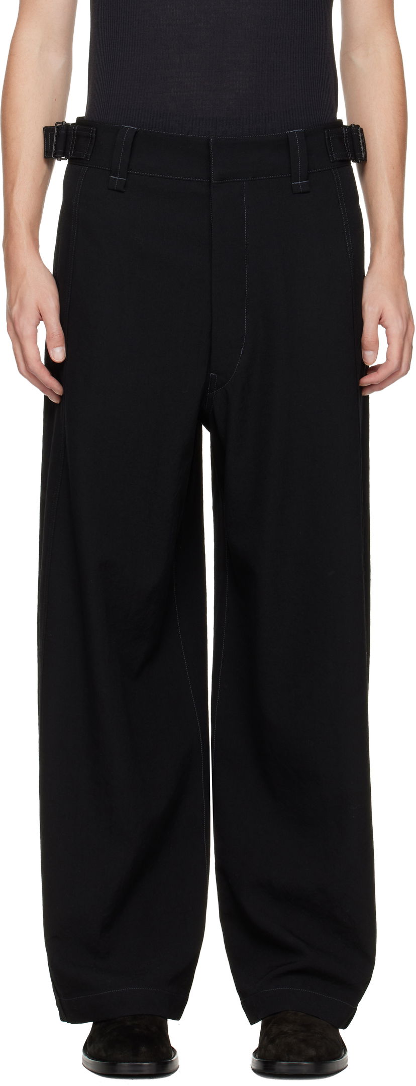 Nohavice LEMAIRE LEMAIRE Maxi Utility Trousers Čierna | PA1249 LF1457