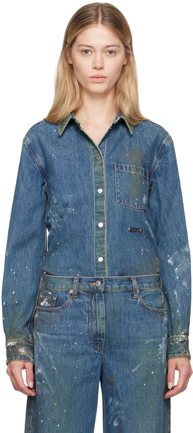 Košeľa Helmut Lang Helmut Lang Painted Denim Shirt Modrá | O05DW102, 0