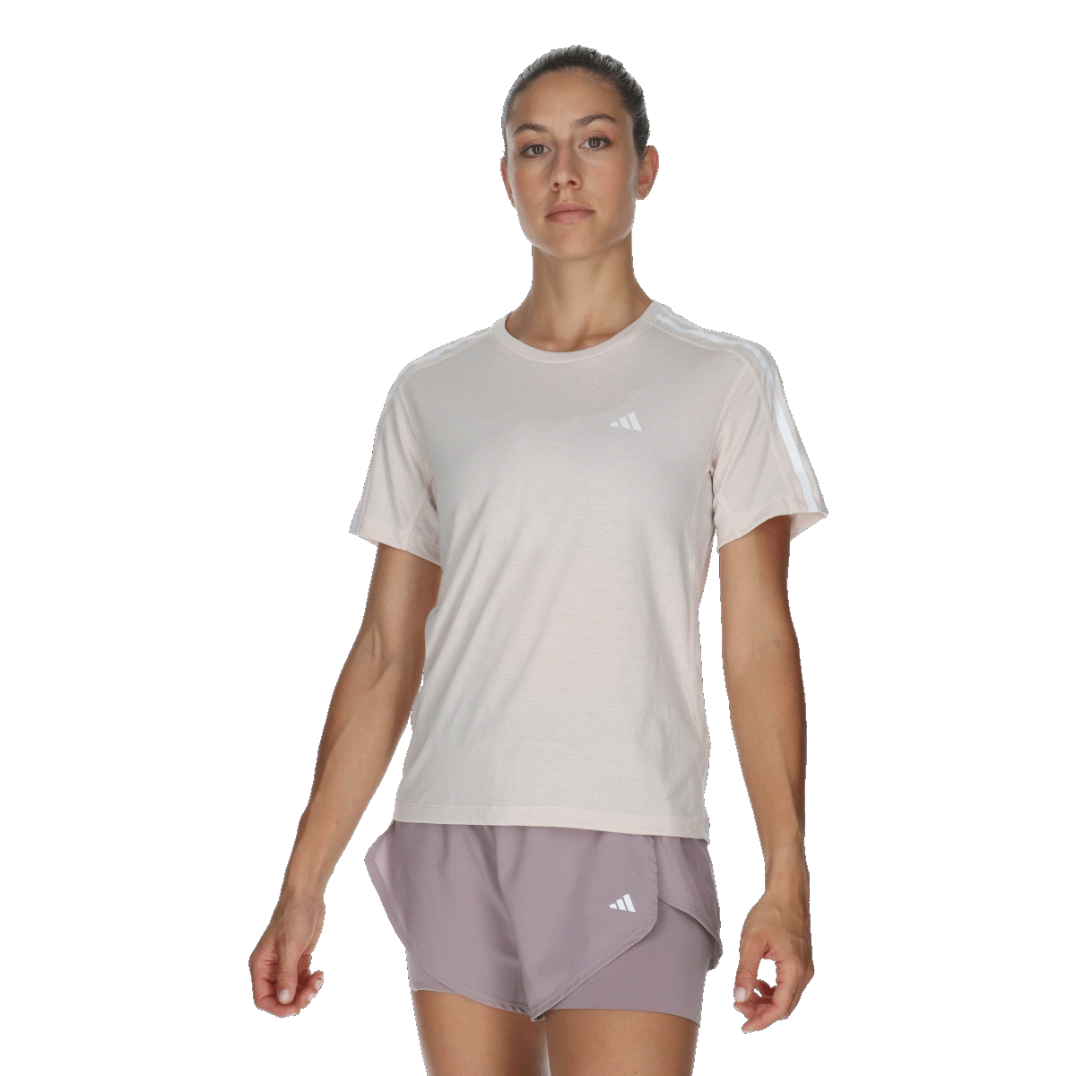 Tričko adidas Originals Own The Run Essential 3-Stripes T-Shirt Ružová | IN8335, 0