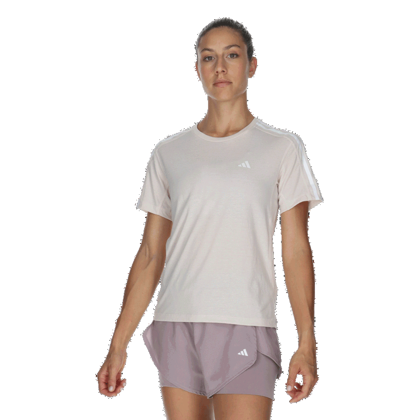 Tričko adidas Originals Own The Run Essential 3-Stripes T-Shirt Ružová | IN8335