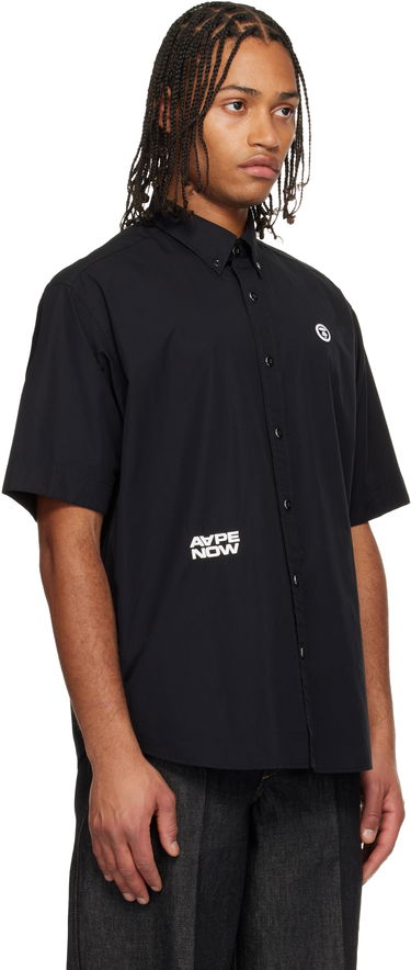 Košeľa AAPE by A Bathing Ape 'AAPENOW' Moonface Logo Short Sleeve Button-Up Shirt Čierna | AAPSRM8518XXNBKX, 1