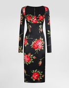 Rose Bouquet-print Sheath Dress