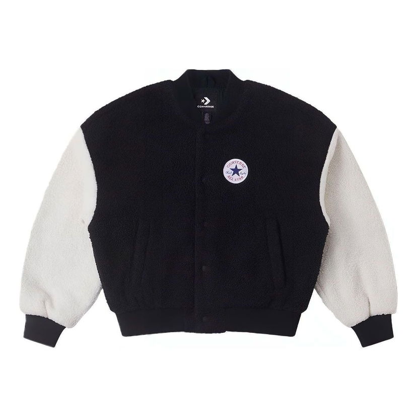 Bomber bunda Converse Sherpa Varsity Jacket Čierna | 10025206-A01