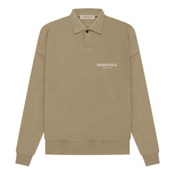Mikina Fear of God Essentials Long Sleeve Polo Shirt Béžová | FOG-SS22-265