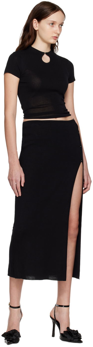 Sukňa BEC + BRIDGE BEC + BRIDGE Sorrento Midi Skirt with Side Slit Čierna | H22-30388, 3