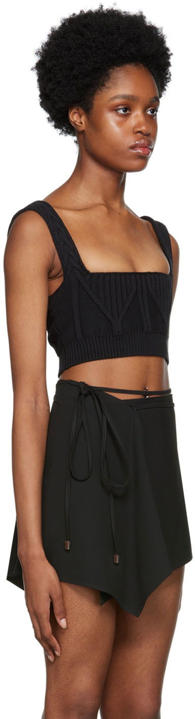 Sveter The Attico Attico Miles Knit Cropped Camisole Čierna | 228WCT152 KC056, 1