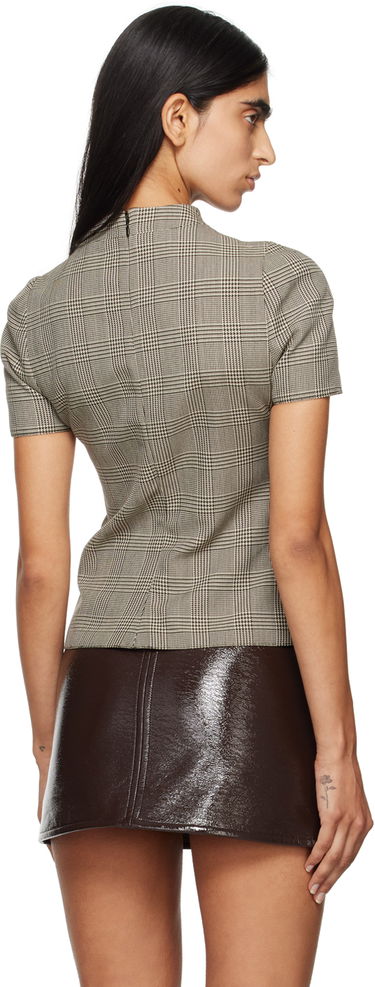 Košeľa Courrèges Courrèges Women's Plaid Mock Neck Top Béžová | 324CTO344PL0166, 2