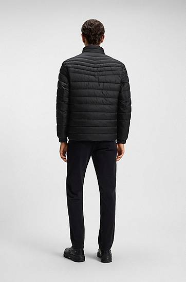 Prešívaná bunda BOSS Packable slim-fit jacket with water-repellent mixed quilting Čierna | 50549252, 1