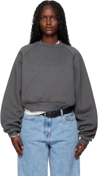 Mikina Fear of God ESSENTIALS Holiday Embossed 90s Raglan Crewneck Sweatshirt Šedá | 192HO257831FW, 0