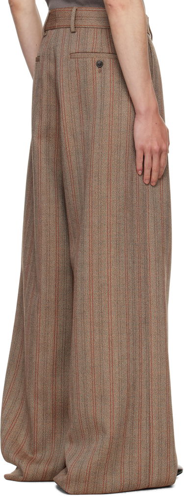 Nohavice Dries Van Noten Dries Van Noten Wide Leg Pleated Trousers Hnedá | 252-020915-2056, 2