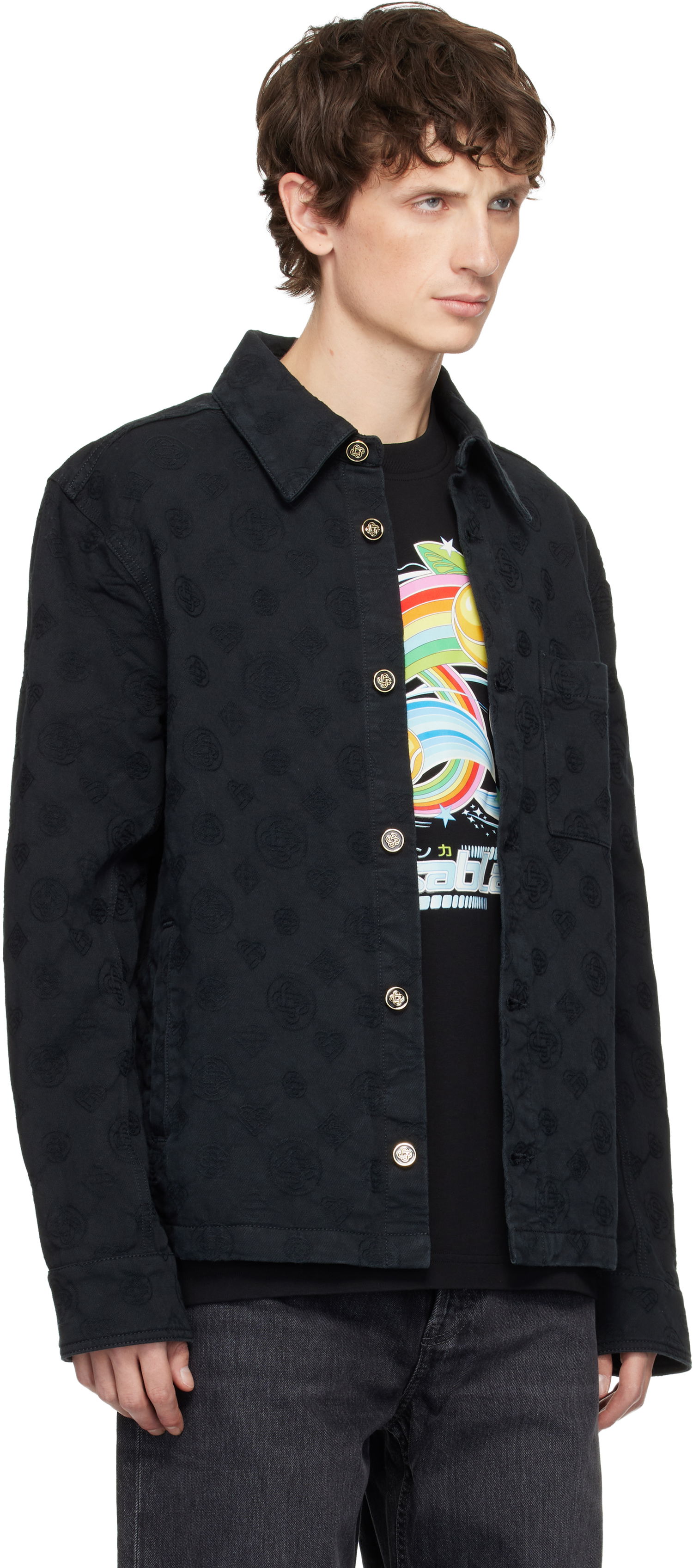 Bunda Casablanca Monogram Denim Jacket Čierna | M-AW25-JK-420-01, 1