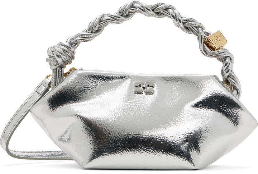 Kabelka GANNI Mini Bou Bag with Twisted Handle Metalická | A6950