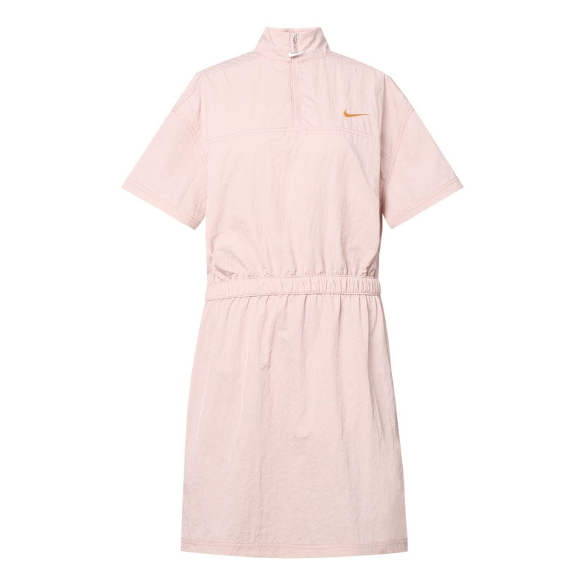 Šaty Nike Nike Sportswear Woven Short Sleeve Dress Ružová | DM6198-601