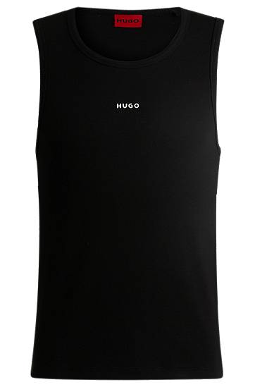 Tielko BOSS HUGO Men's Stretch-Cotton Tank Top Čierna | 50542089