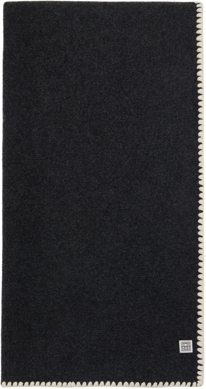 Šál TOTEME TOTEME Embroidered Wool Cashmere Scarf Čierna | 241-WSC1233-YA0004, 1