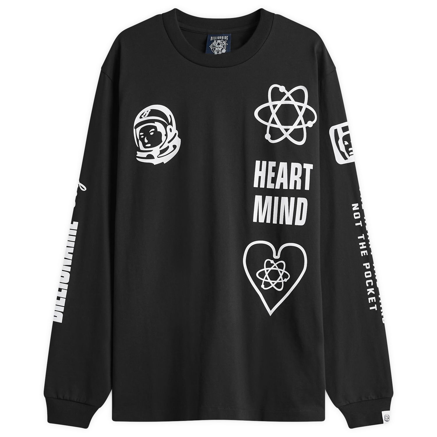 Tričko BILLIONAIRE BOYS CLUB Multi Print Long Sleeve T-Shirt Čierna | B24456-BLK, 1