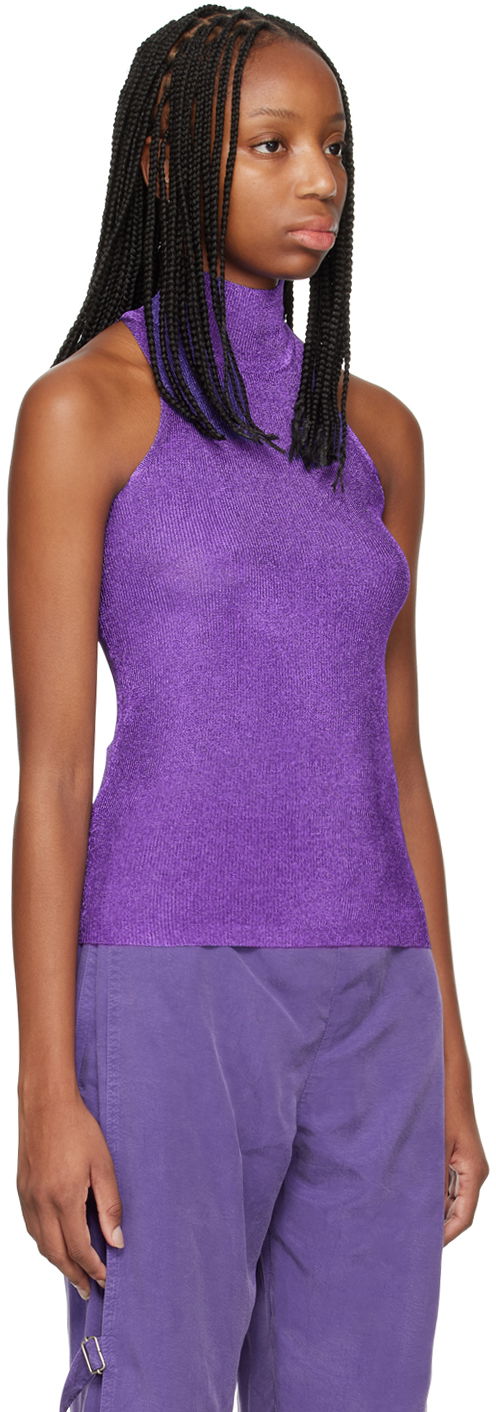 Tielko 032C 032c Metallic Halter Neck Tank Top Fialová | FW22-K-0021, 1