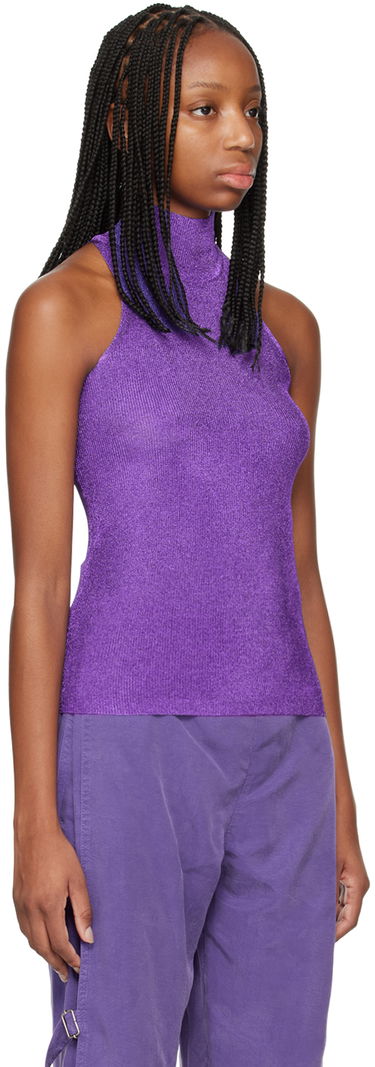 Tielko 032C 032c Metallic Halter Neck Tank Top Fialová | FW22-K-0021, 1