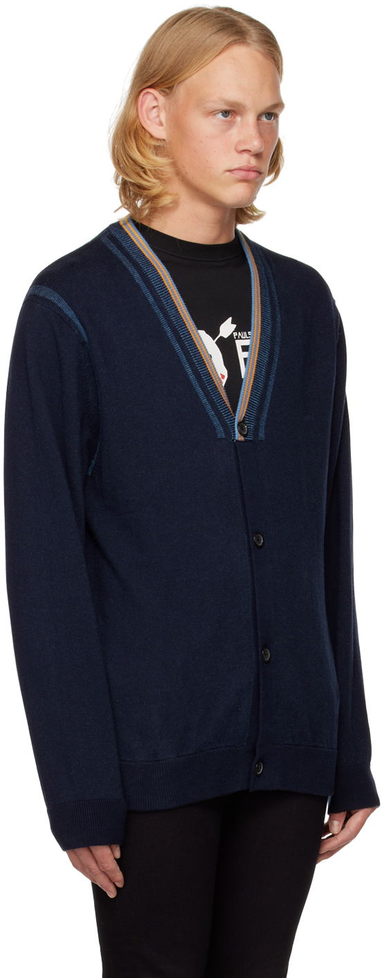 Sveter Paul Smith PS Paul Smith Rib Knit Cardigan Navy | M2R-539XE-J21681-49, 1