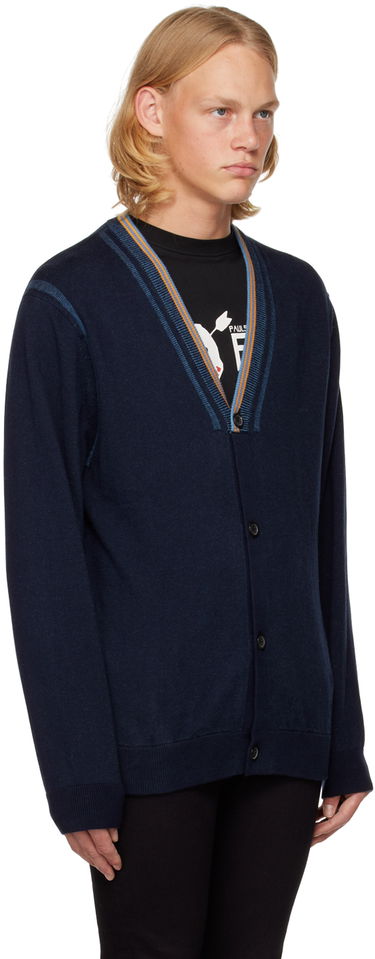 Sveter Paul Smith PS Paul Smith Rib Knit Cardigan Navy | M2R-539XE-J21681-49, 1