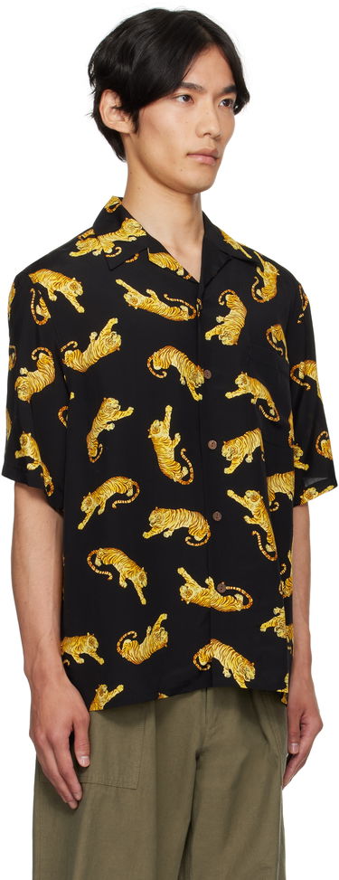 Košeľa WACKO MARIA WACKO MARIA Tim Lehi Tiger Print Shirt Čierna | 25SS-WMS-HI08, 1