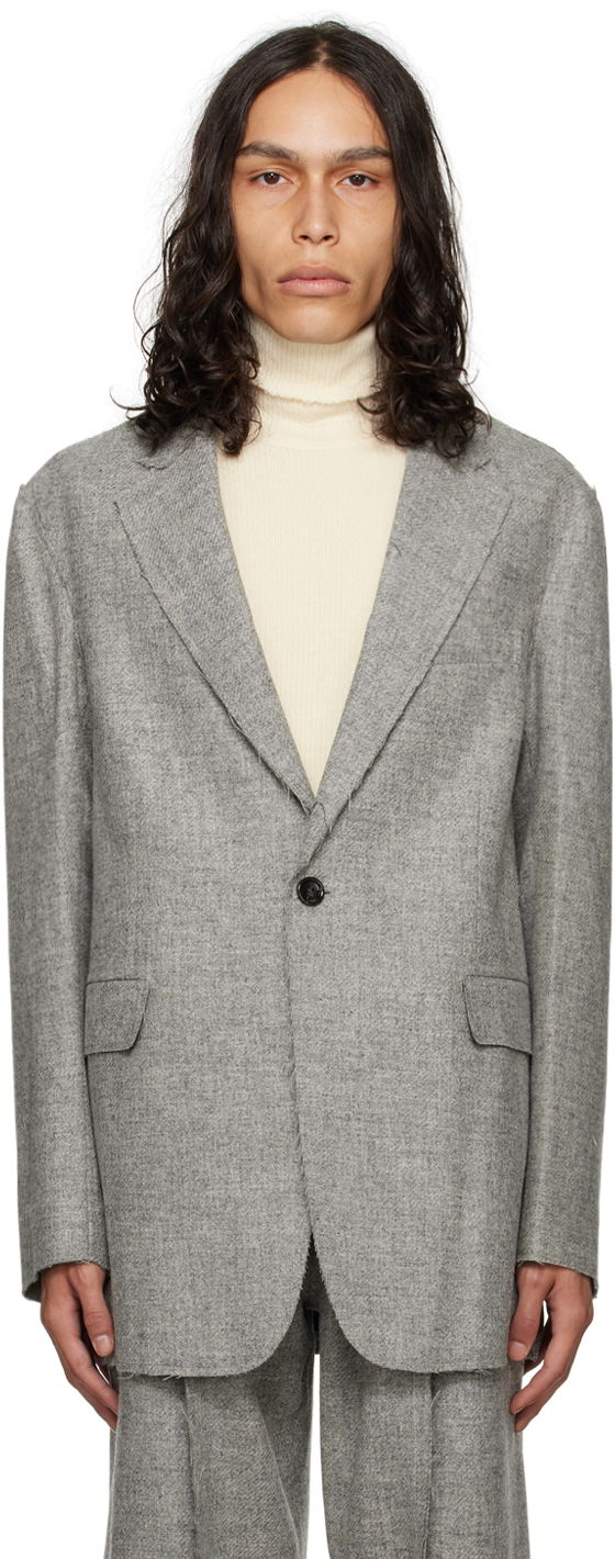 Bunda R13 R13 Raw Cut Blazer Šedá | R13MR183-R269A, 0