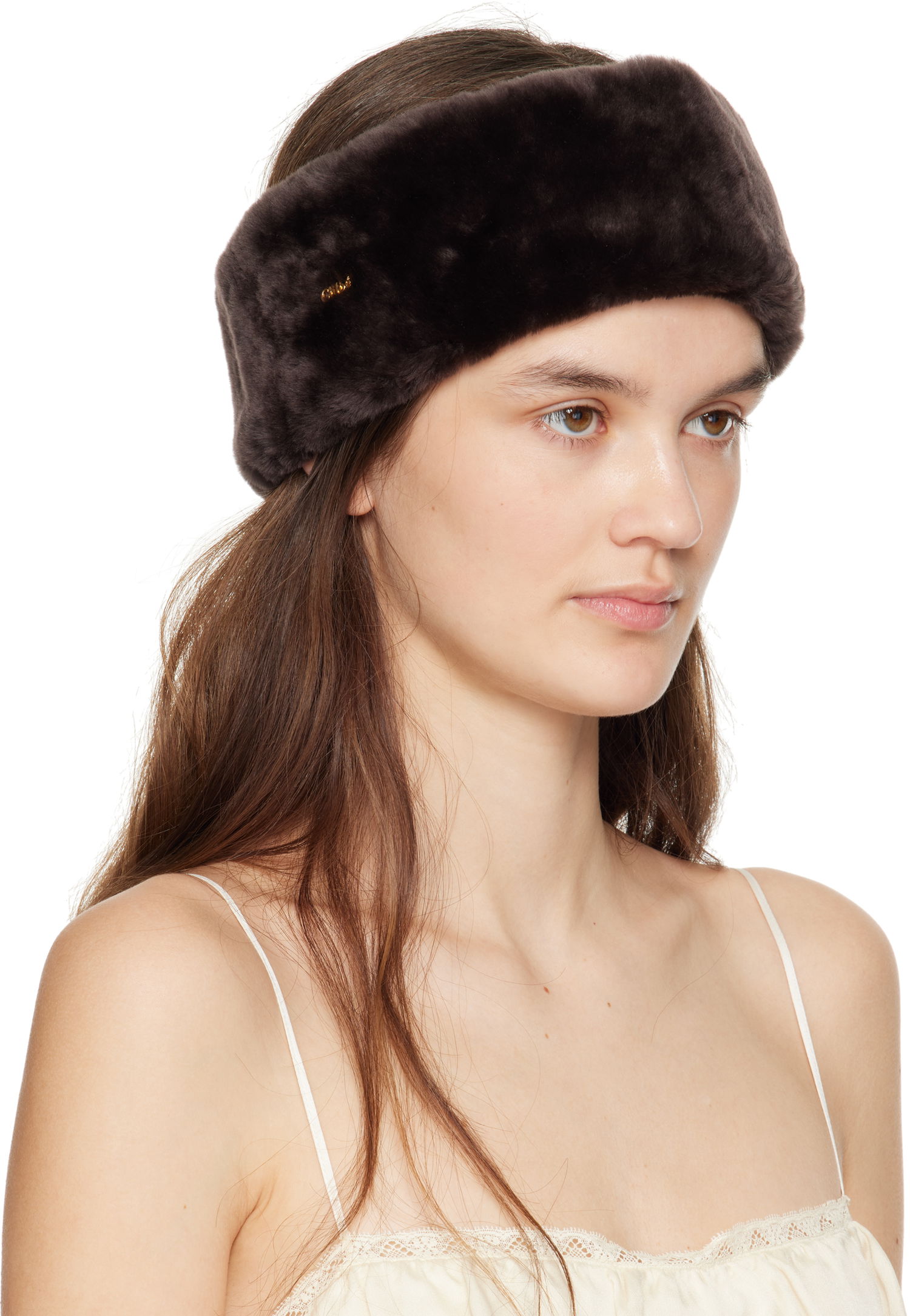 Šál CHLOÉ Chloé Shearling Headband Hnedá | CHC25SD017CI3, 1