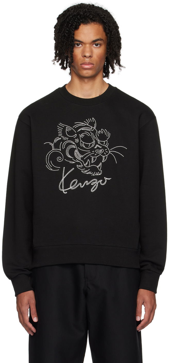 Mikina KENZO Black Paris Star Tiger Sweatshirt Čierna | FE65SW2184MG