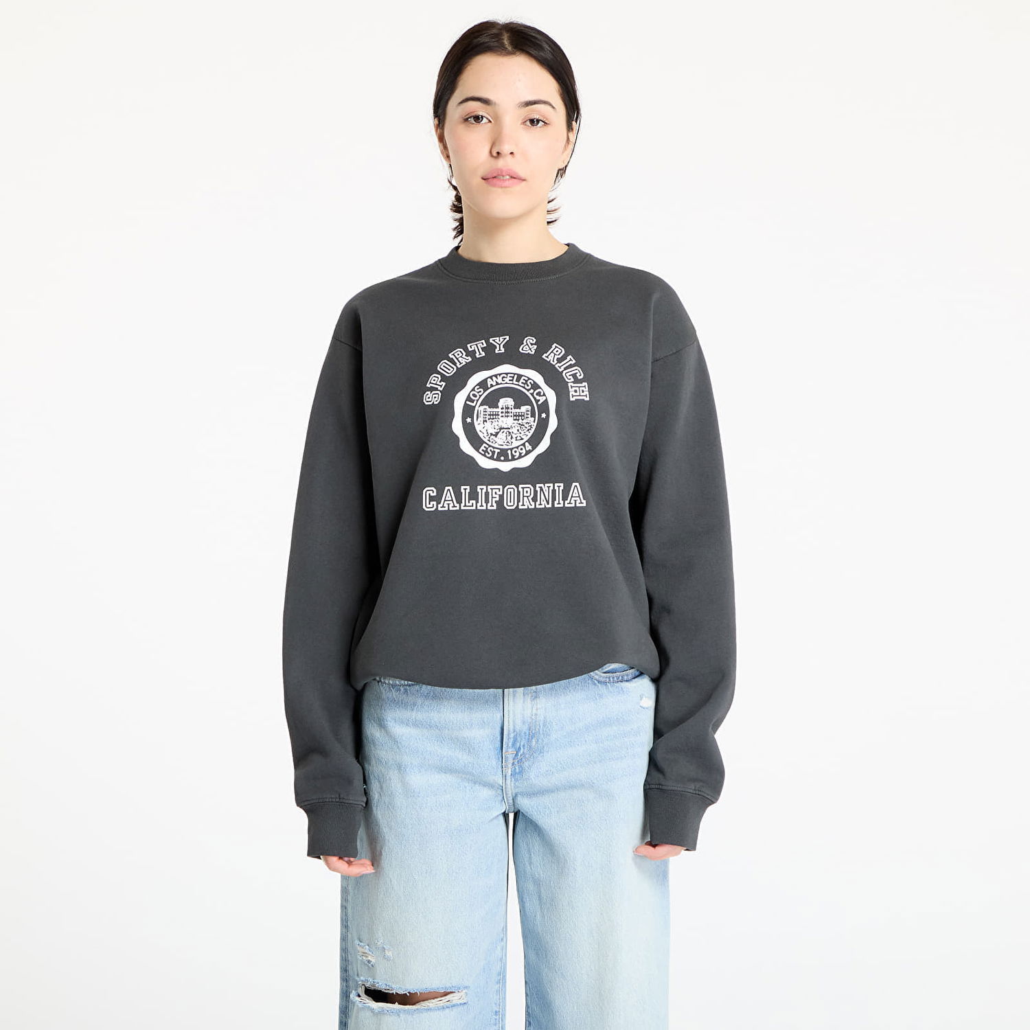 Mikina Sporty & Rich Sporty & Rich California Emblem Crewneck Sweatshirt Šedá | ST071622508BA02, 0