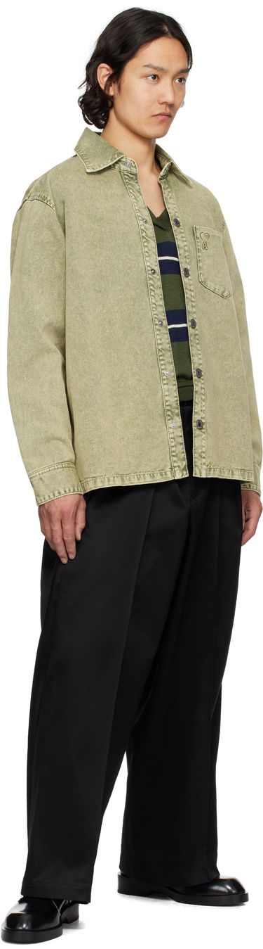Košeľa AMI AMI Paris Cotton Ami de Coeur Denim Overshirt Zelené | HJK273.DE0064, 3