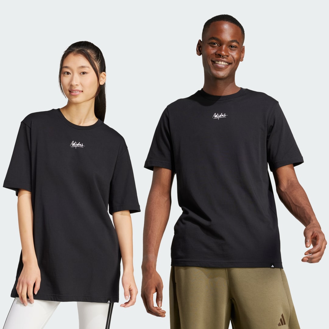 Tričko adidas Performance Lounge Stay Life Graphic Tee Čierna | JN7367, 0