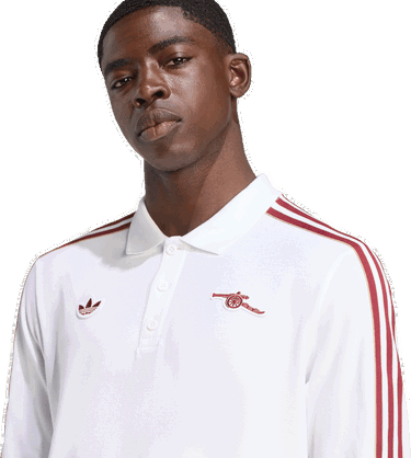 Polo tričko adidas Performance Arsenal Terrace Icons Long Sleeve Polo Biela | JM9396, 2