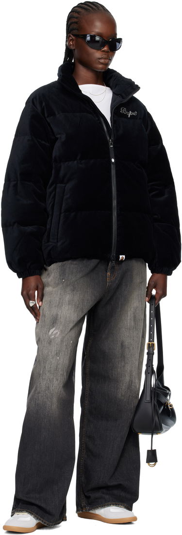 Prešívaná bunda BAPE 'BAPE' Logo Velvet Down Jacket Čierna | 001DNK802003L, 3