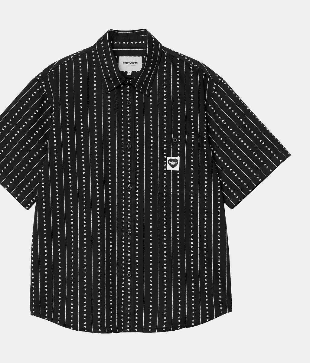 Košeľa Carhartt WIP Carhartt WIP S/S Drewe Shirt Heart C Pinstripe Čierna | I034537_13, 0