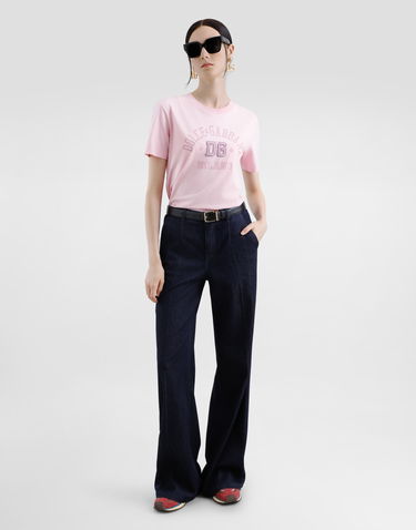 Tričko Dolce & Gabbana Dolce & Gabbana Oversize Jersey T-Shirt with DG Logo Embroidery Ružová | F8V42ZGDCX2F2528, 1