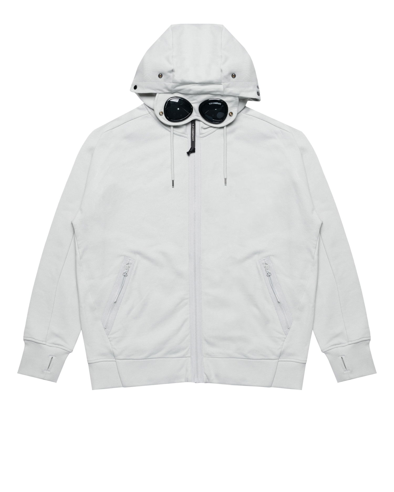 Mikina C.P. Company C.P. Company Diagonal Raised Fleece Goggle Zip Hoodie Šedá | 18CMSS028A005086W-800, 0