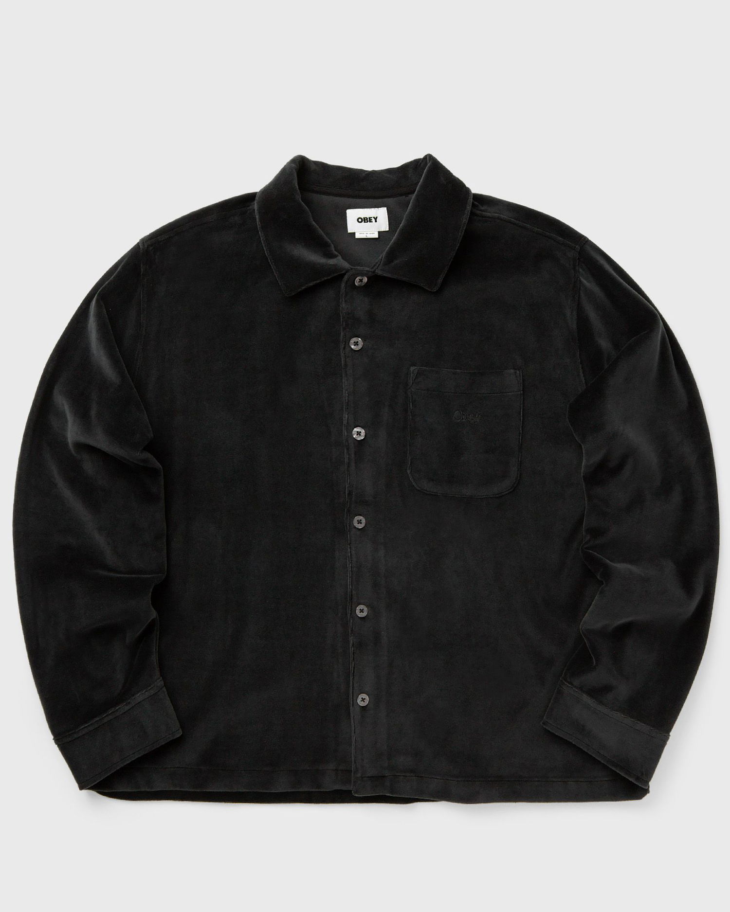 Košeľa OBEY Button Up Shirt Long Sleeve Čierna | 131030135-BLK, 0