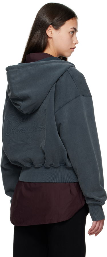 Mikina Acne Studios Acne Studios Cropped Zip Hoodie Šedá | AI0167-, 2