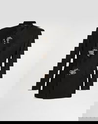 Dolce & Gabbana Double-Breasted Wool Gabardine Jacket with Crystal Embellishments