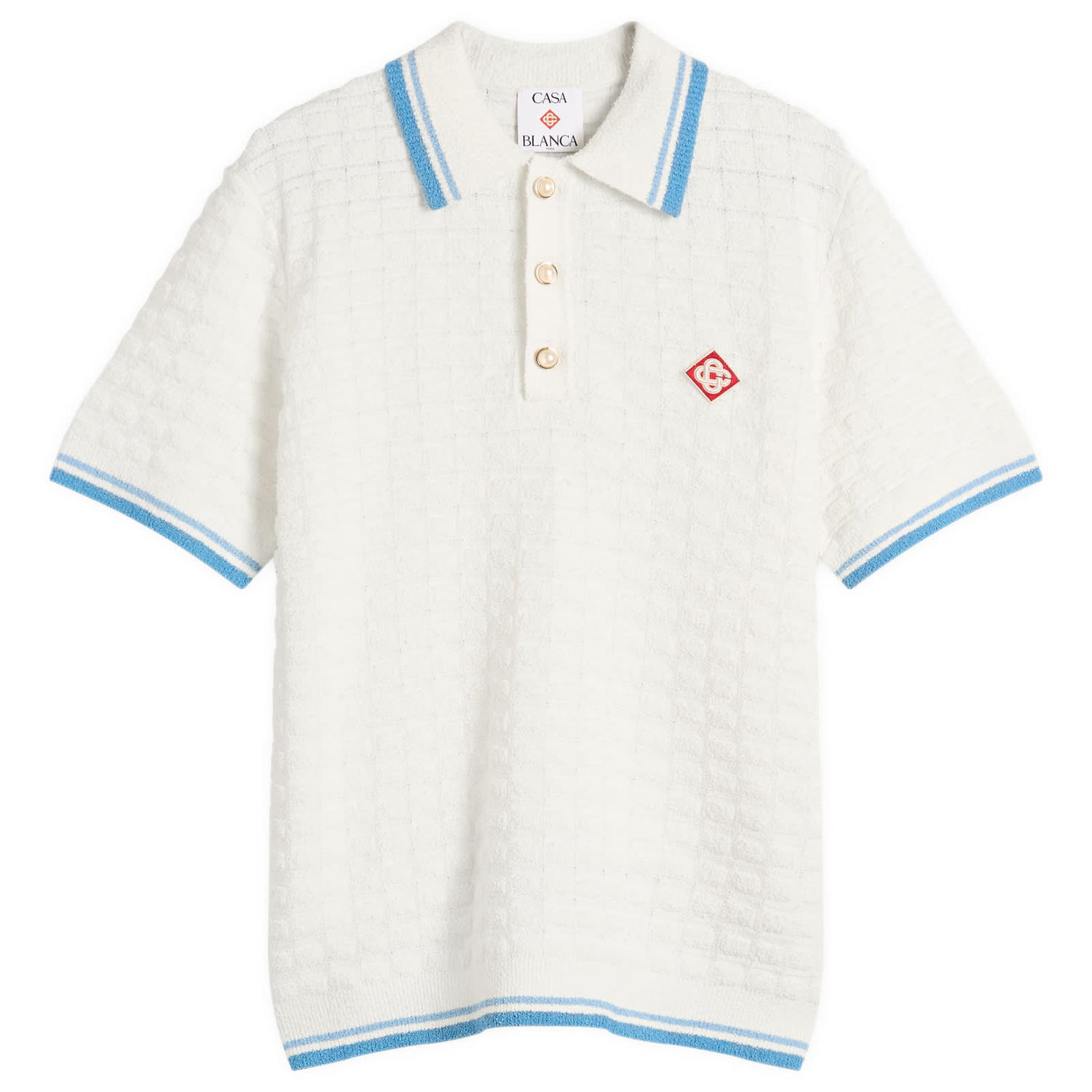 Polo tričko Casablanca Casablanca Boucle Polo, Size Large Biela | MPF25-KW-999-01, 0