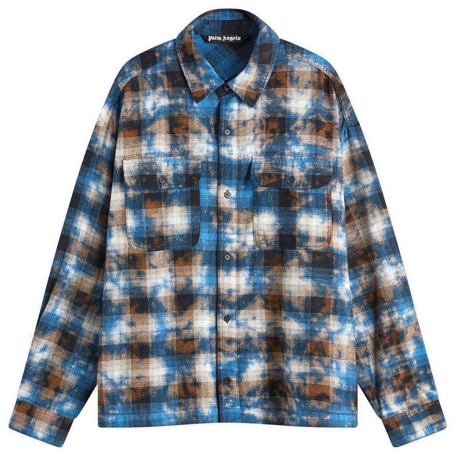 Košeľa Palm Angels Checked Shirt Modrá | PMGE043S25FAB0034003, 0