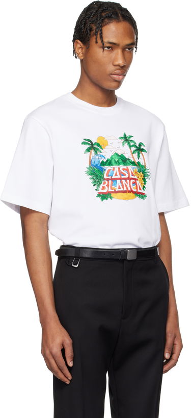 Tričko Casablanca Casablanca Casa Beach Wave Printed Oversized T-Shirt XXL Biela | MS25-JTS-027-02, 2