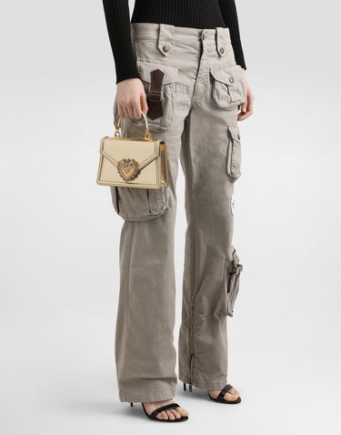 Taška cez rameno Dolce & Gabbana Small Devotion Mordore Nappa Leather Shoulder and Crossbody Bag Metalická | BB6711A101687503, 1