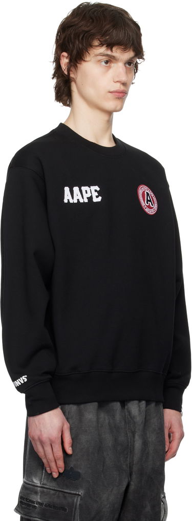 Mikina AAPE by A Bathing Ape AAPE by A Bathing Ape Logo Patch Crewneck Sweatshirt Čierna | AAPSWMC337XXNBKX, 1
