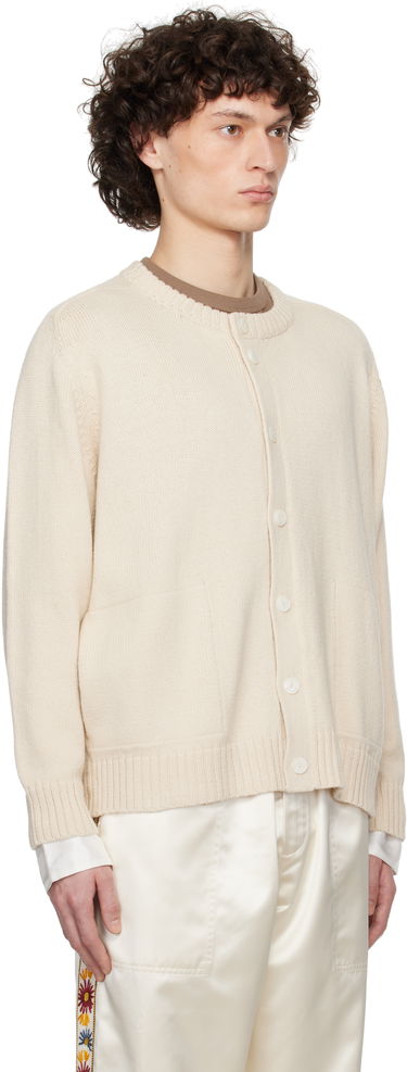 Sveter Bode Bode Meringue Knit Cardigan Béžová | MRS25KT006, 4