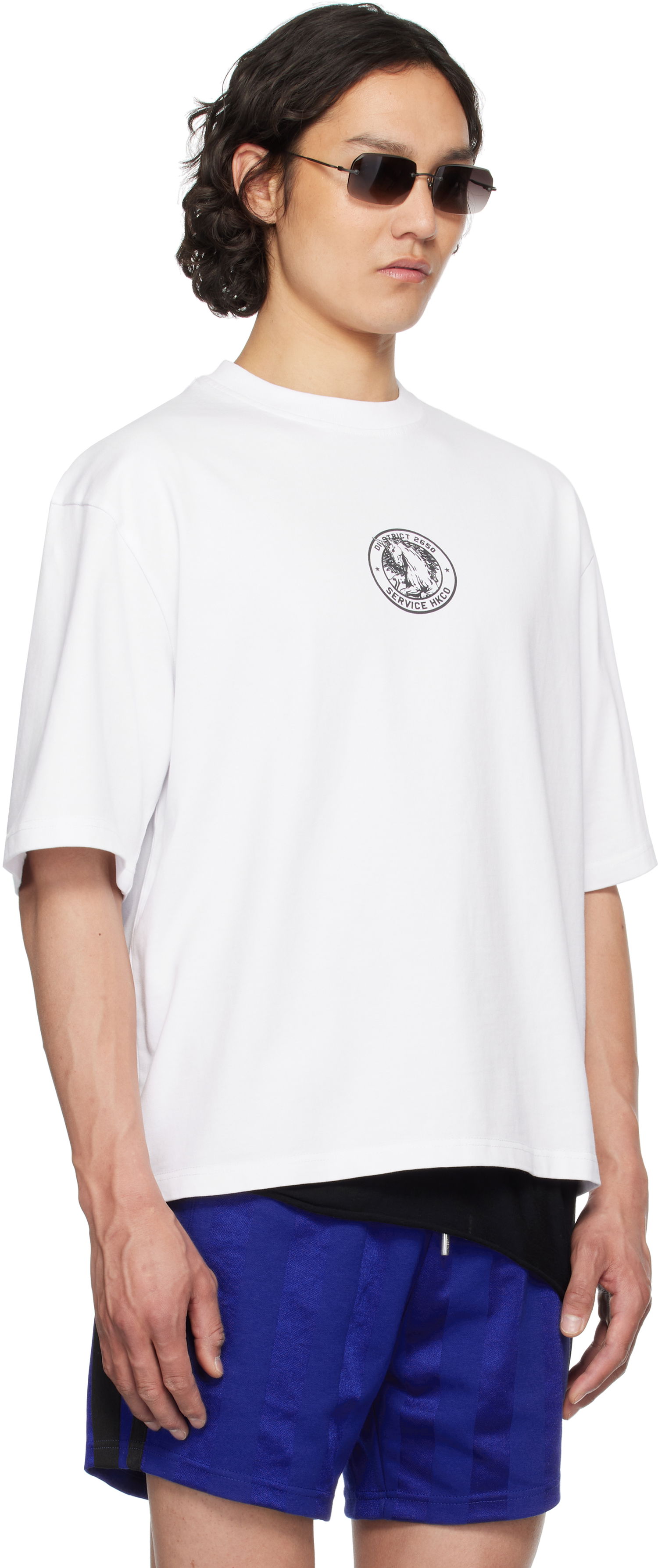 Tričko Han Kjøbenhavn Han Kjobenhavn 'Officer' Print Oversized T-Shirt Biela | M-134365, 1